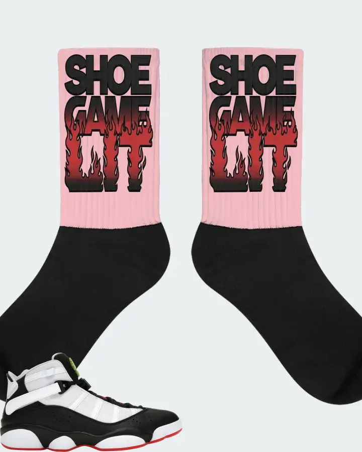 Jordan 6 Rings Sneaker Matching Pink Socks - Shoe Game Lit Refreshed