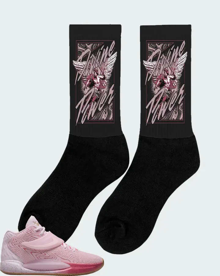 Nike KD 14 Sneaker Matching Black Socks (Divine Power) - View 3
