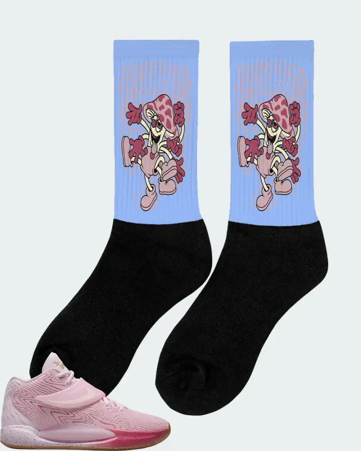 Nike KD 14 Sneaker Matching Carolina Blue Socks (Feeling It) - View 3