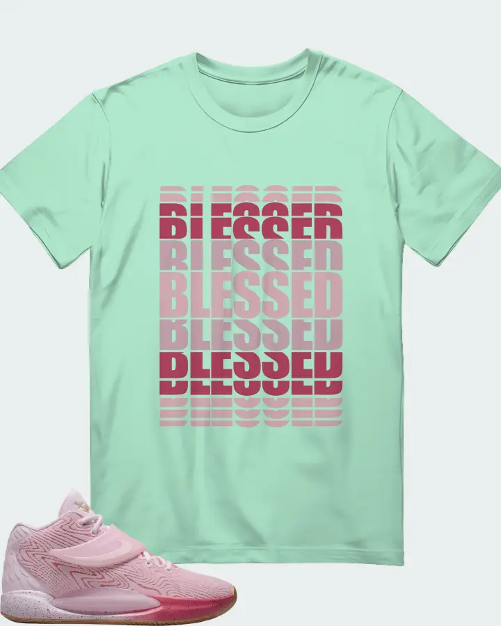 Nike KD 14 Sneaker Matching Mint T-Shirt - BLESSED Many Times