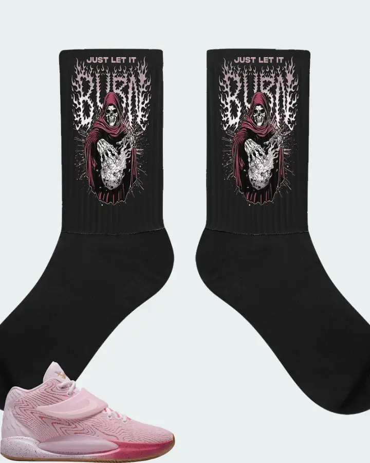 Nike KD 14 Sneaker Matching Black Socks (Just Let It Burn) - View 1