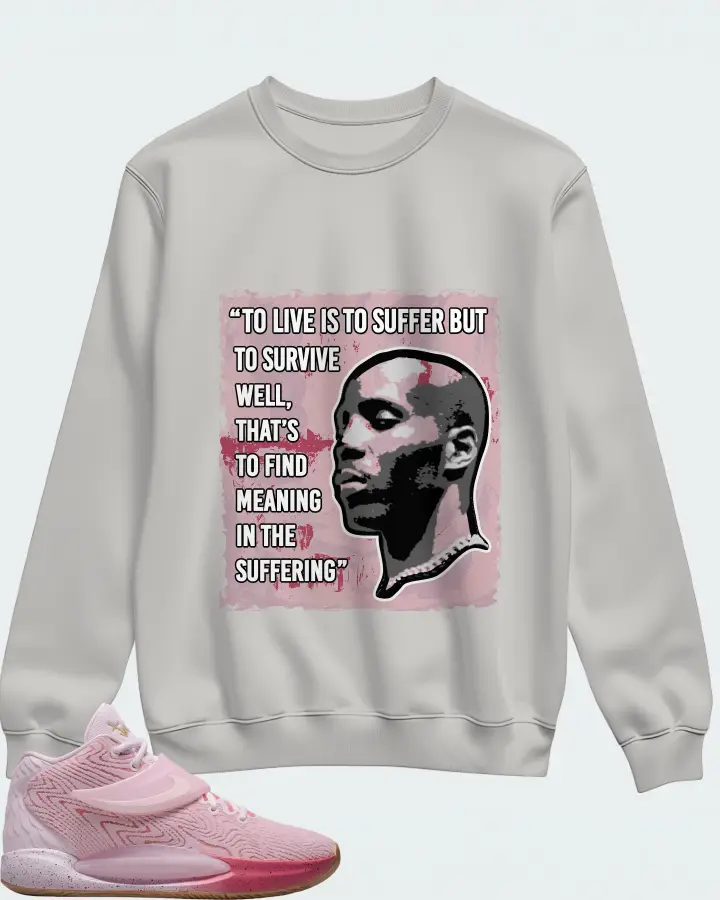 Nike KD 14 Sneaker Matching Grey Sweatshirt - DMX Suffer Quote
