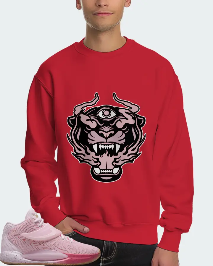 Nike KD 14 Sneaker Matching Red Sweatshirt (The Beast) - View 4