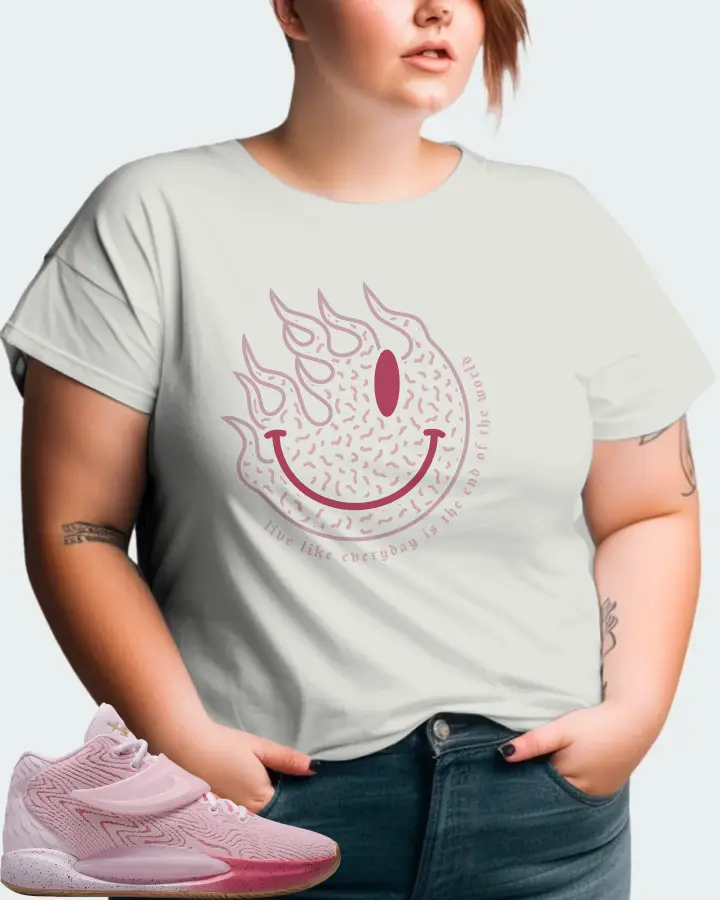 Nike KD 14 Sneaker Matching Silver T-Shirt (Keep Smiling) - View 11