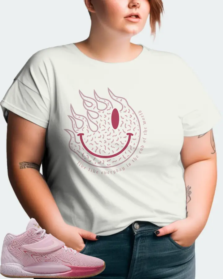 Nike KD 14 Sneaker Matching Ash T-Shirt (Keep Smiling) - View 11