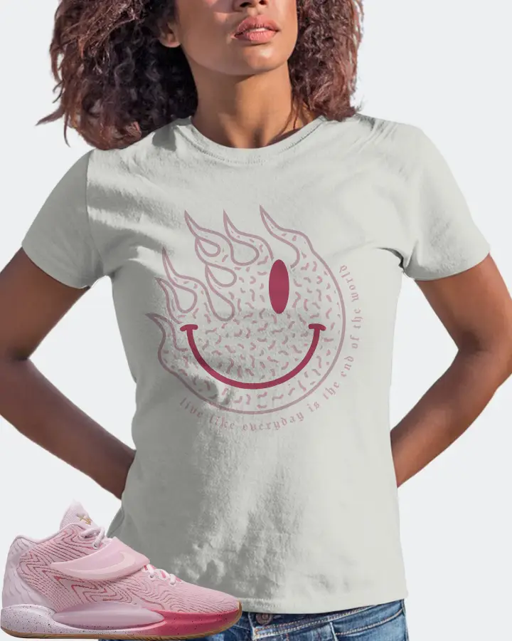 Nike KD 14 Sneaker Matching Silver T-Shirt (Keep Smiling) - View 3