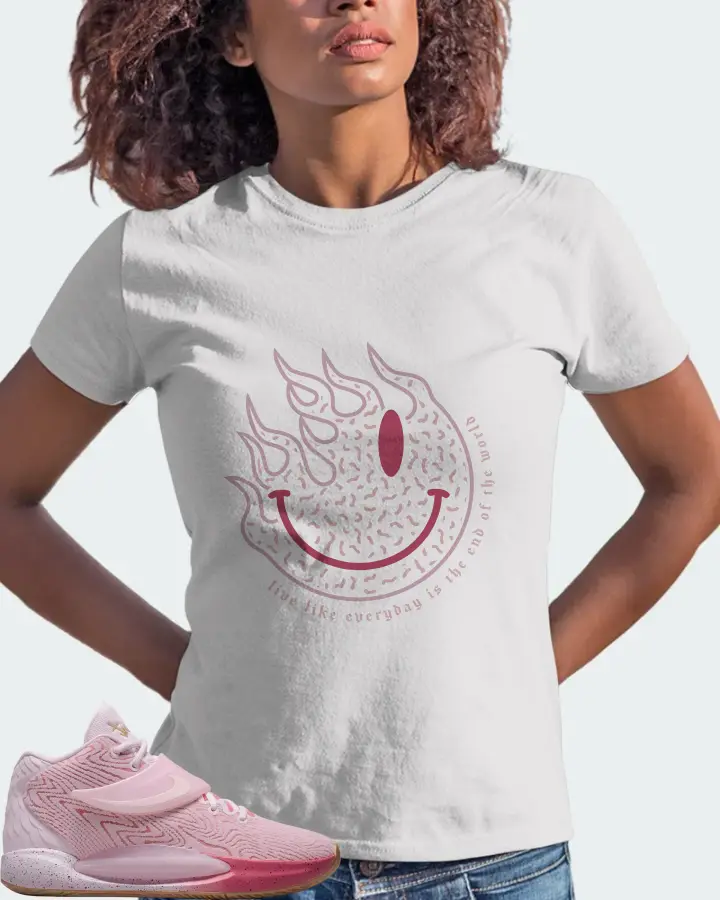 Nike KD 14 Sneaker Matching White T-Shirt (Keep Smiling) - View 3