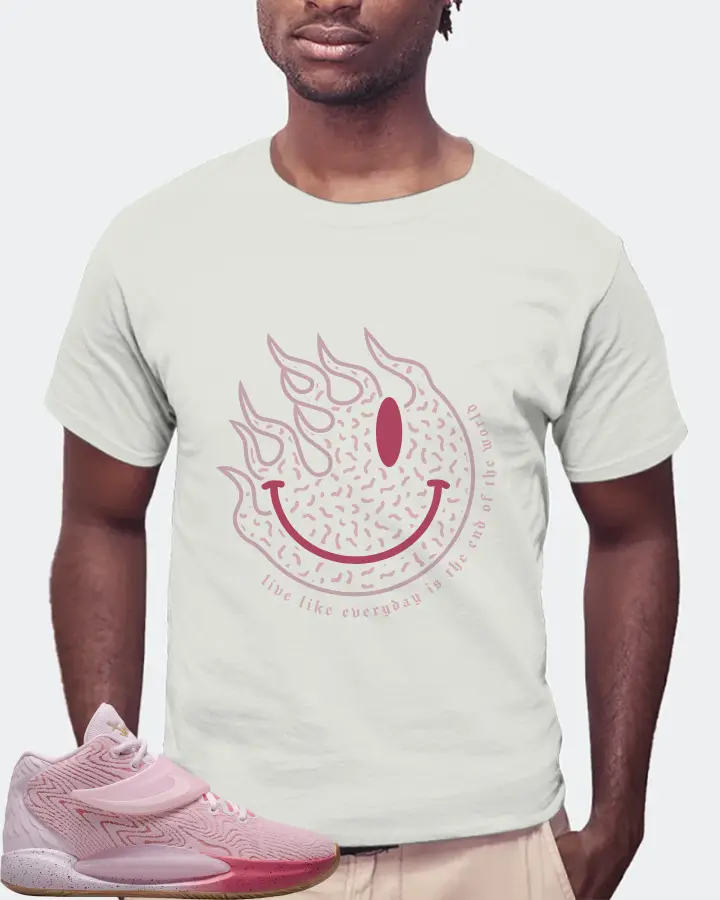 Nike KD 14 Sneaker Matching Silver T-Shirt (Keep Smiling) - View 4