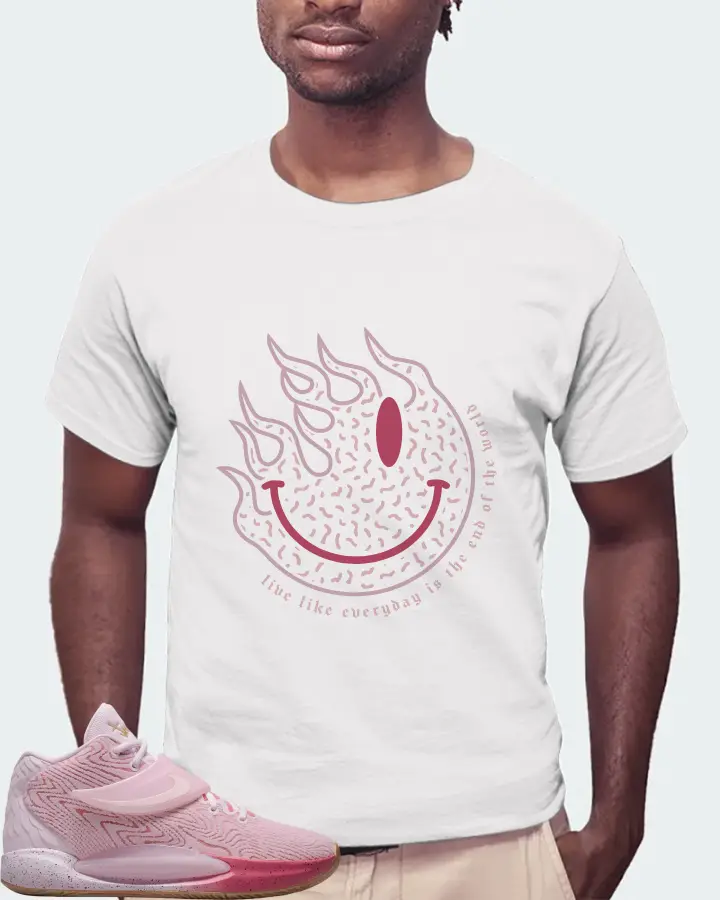 Nike KD 14 Sneaker Matching White T-Shirt (Keep Smiling) - View 4