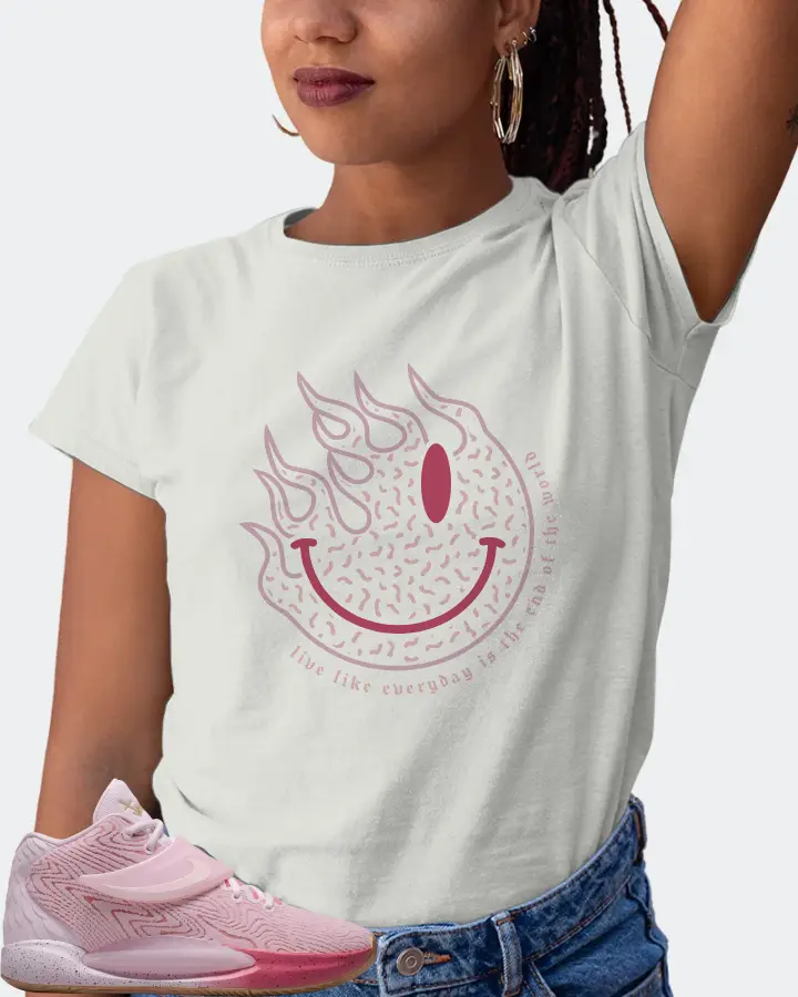 Nike KD 14 Sneaker Matching Silver T-Shirt (Keep Smiling) - View 5