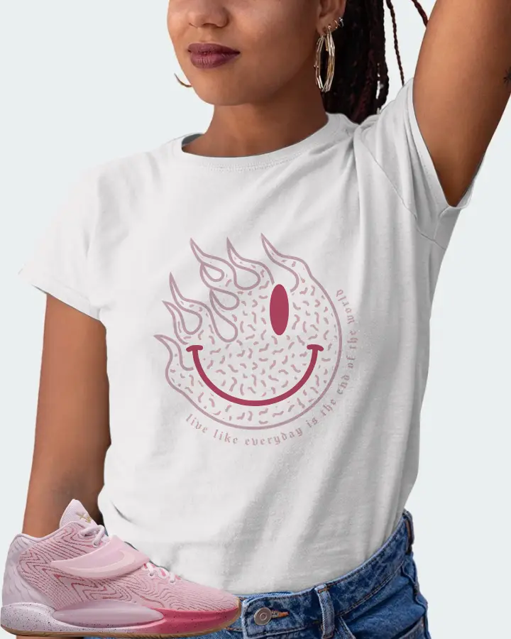 Nike KD 14 Sneaker Matching White T-Shirt (Keep Smiling) - View 5