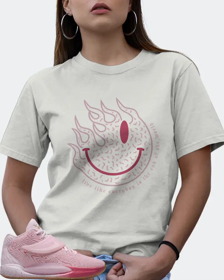 Nike KD 14 Sneaker Matching Silver T-Shirt (Keep Smiling) - View 7