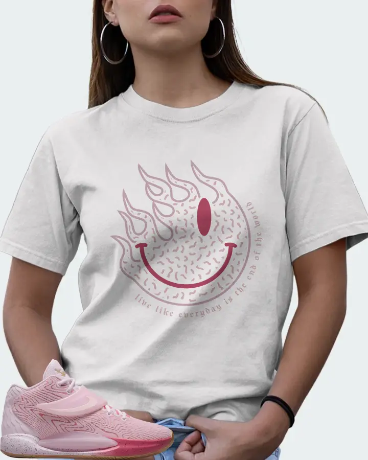 Nike KD 14 Sneaker Matching White T-Shirt (Keep Smiling) - View 7