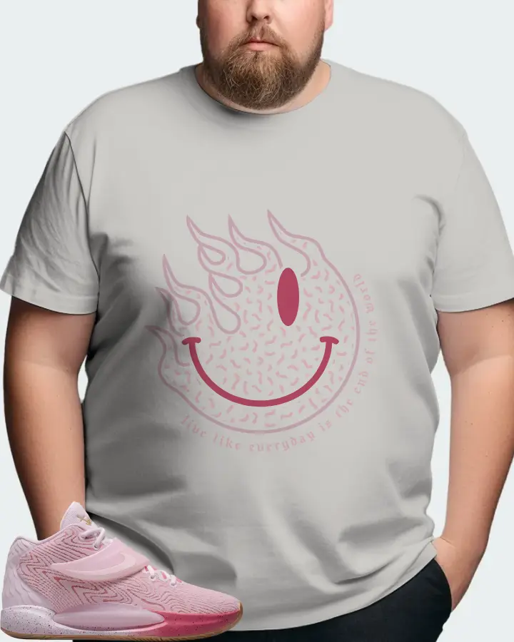 Nike KD 14 Sneaker Matching Grey T-Shirt (Keep Smiling) - View 8