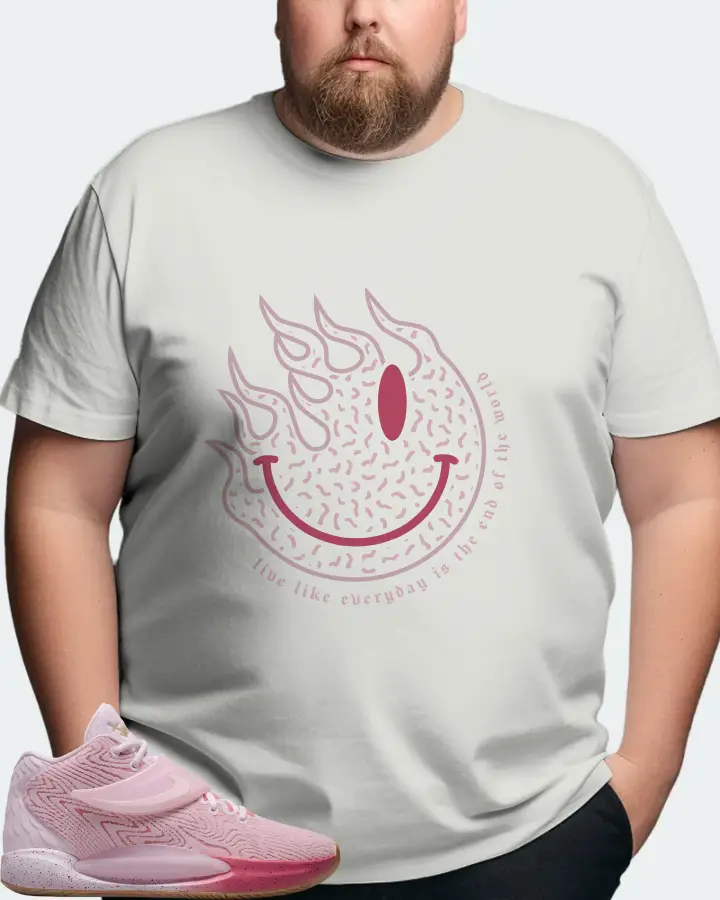 Nike KD 14 Sneaker Matching Silver T-Shirt (Keep Smiling) - View 8