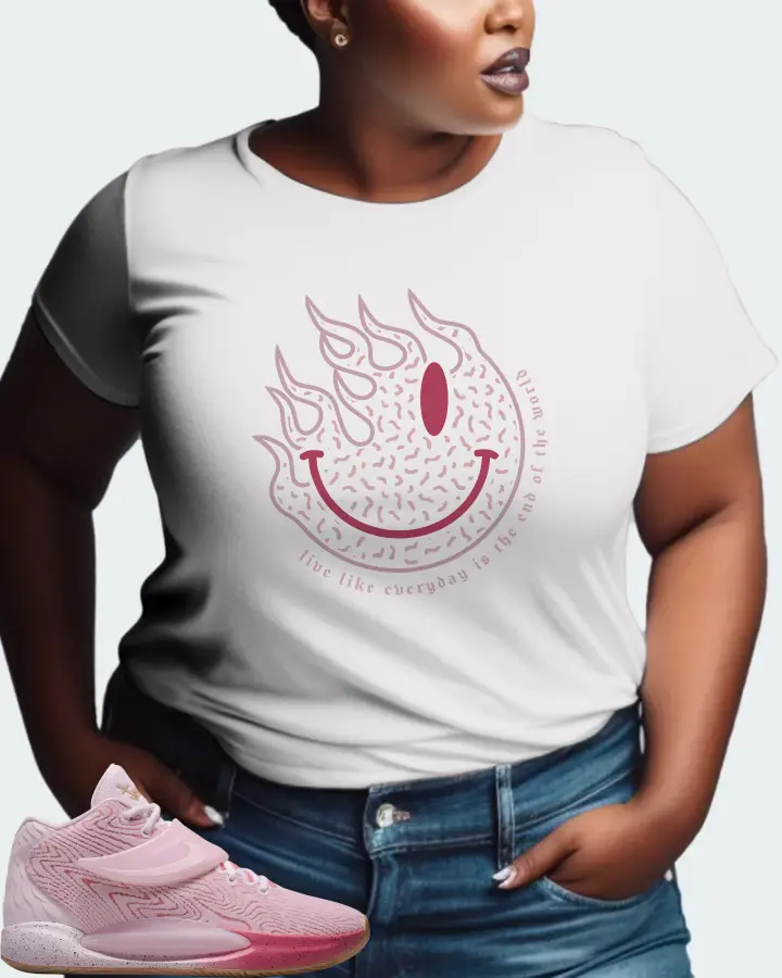 Nike KD 14 Sneaker Matching White T-Shirt (Keep Smiling) - View 9