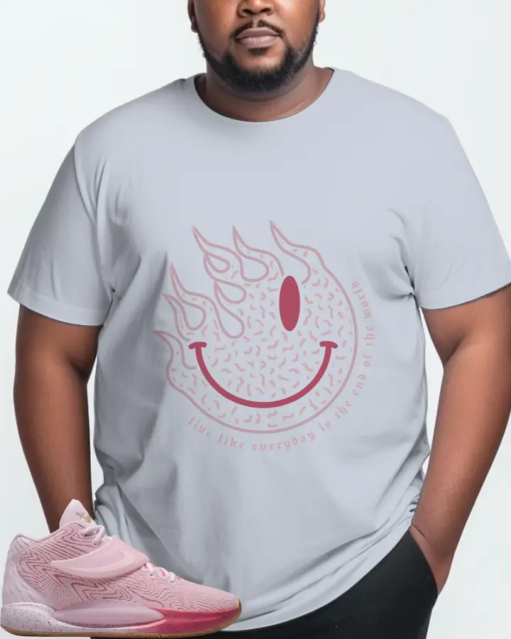 Nike KD 14 Sneaker Matching Light Blue T-Shirt (Keep Smiling) - View 10