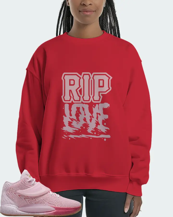 Nike KD 14 Sneaker Matching Red Sweatshirt (RIP Love) - View 3