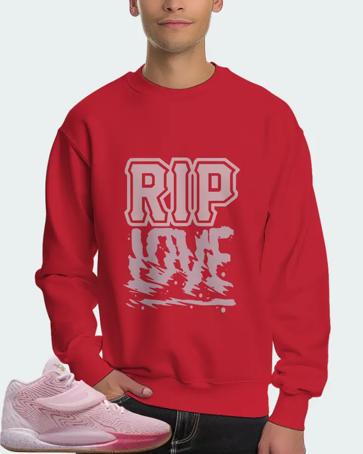 Nike KD 14 Sneaker Matching Red Sweatshirt (RIP Love) - View 4