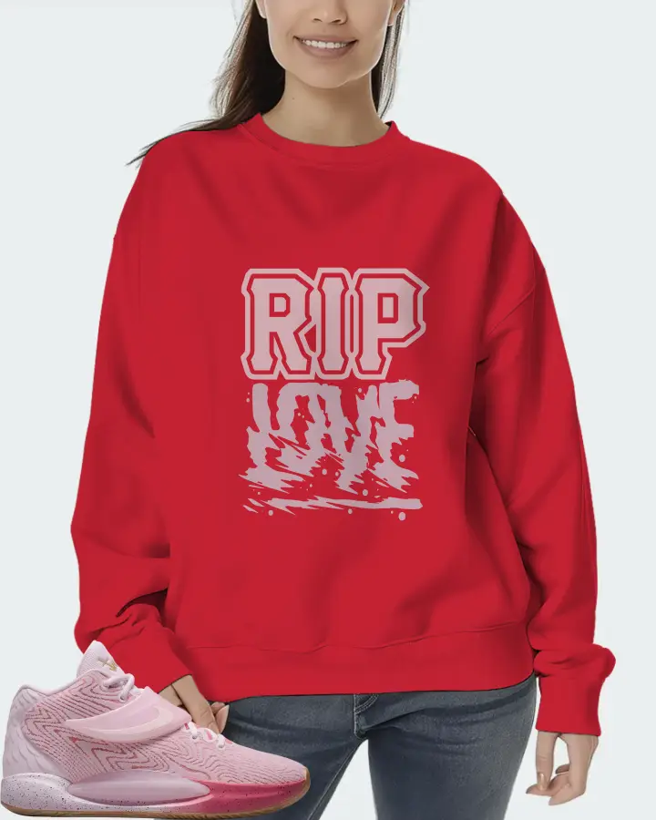 Nike KD 14 Sneaker Matching Red Sweatshirt (RIP Love) - View 5