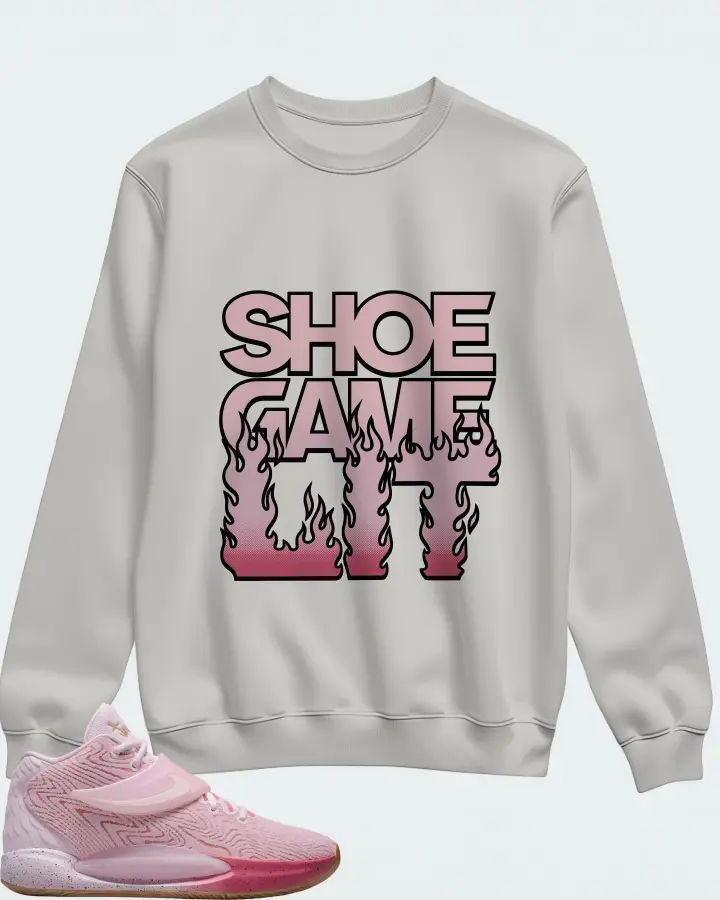 Nike KD 14 Sneaker Matching Grey Sweatshirt - Shoe Game Lit Refreshed