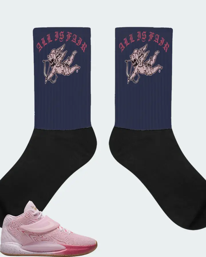 Nike KD 14 Sneaker Matching Navy Socks (All Is Fair) - View 1