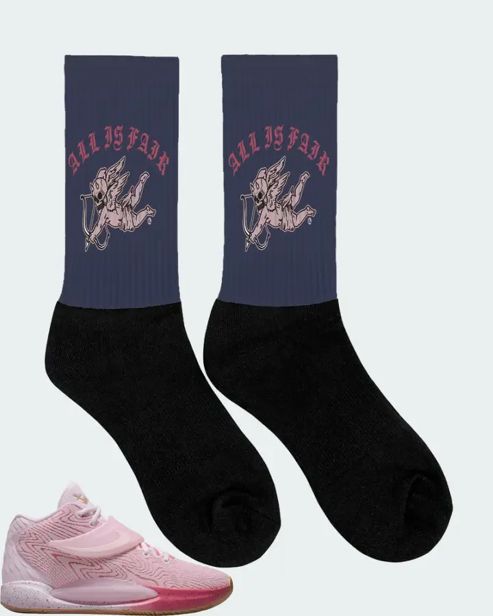 Nike KD 14 Sneaker Matching Navy Socks (All Is Fair) - View 2