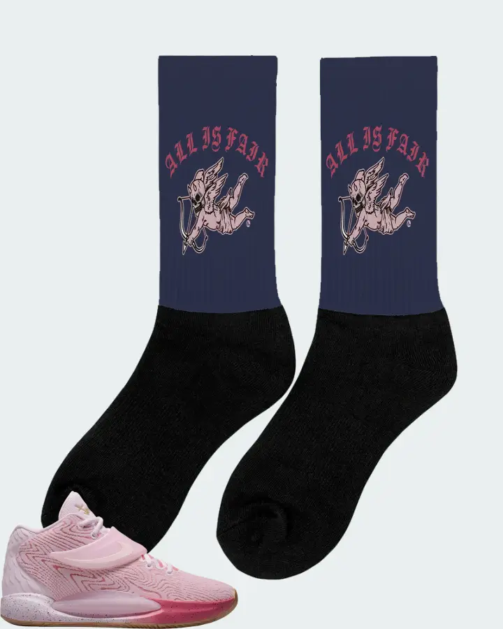 Nike KD 14 Sneaker Matching Navy Socks (All Is Fair) - View 3