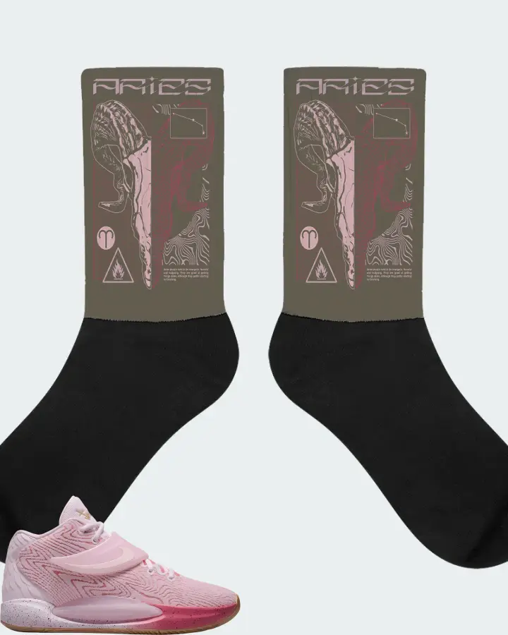 Nike KD 14 Sneaker Matching Army Green Socks (ARIES) - View 1