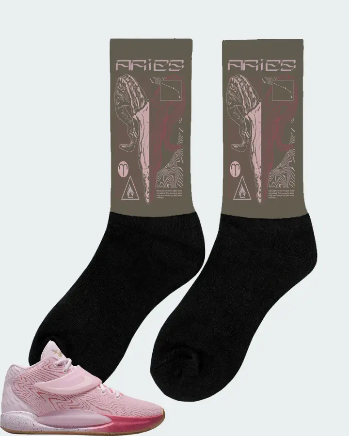 Nike KD 14 Sneaker Matching Army Green Socks (ARIES) - View 3