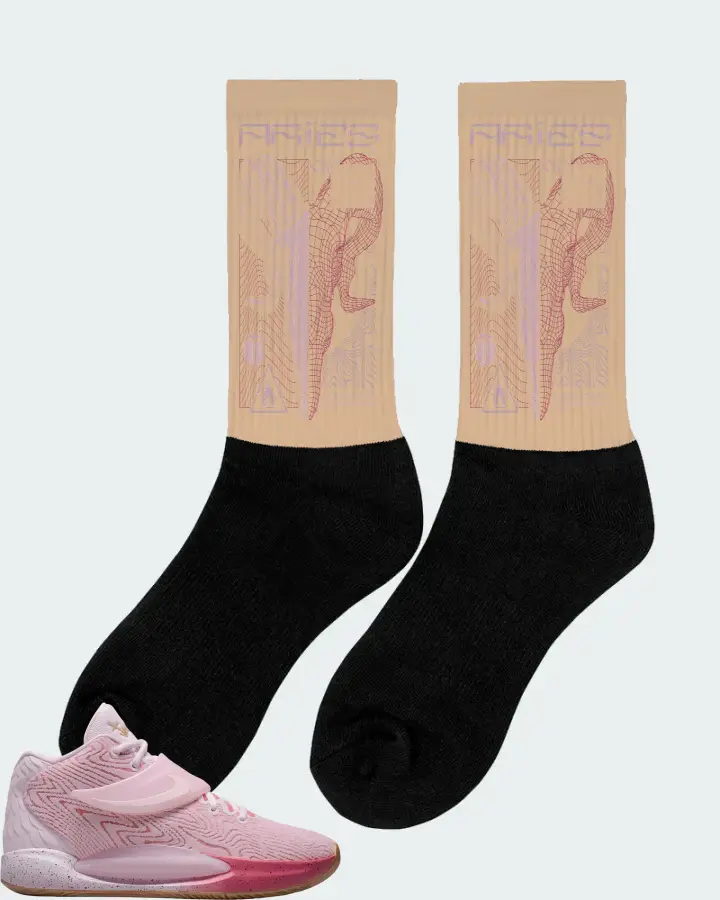 Nike KD 14 Sneaker Matching Cream Socks (ARIES) - View 3