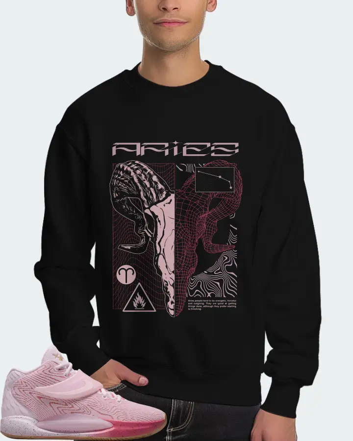 Nike KD 14 Sneaker Matching Black Sweatshirt (ARIES) - View 4