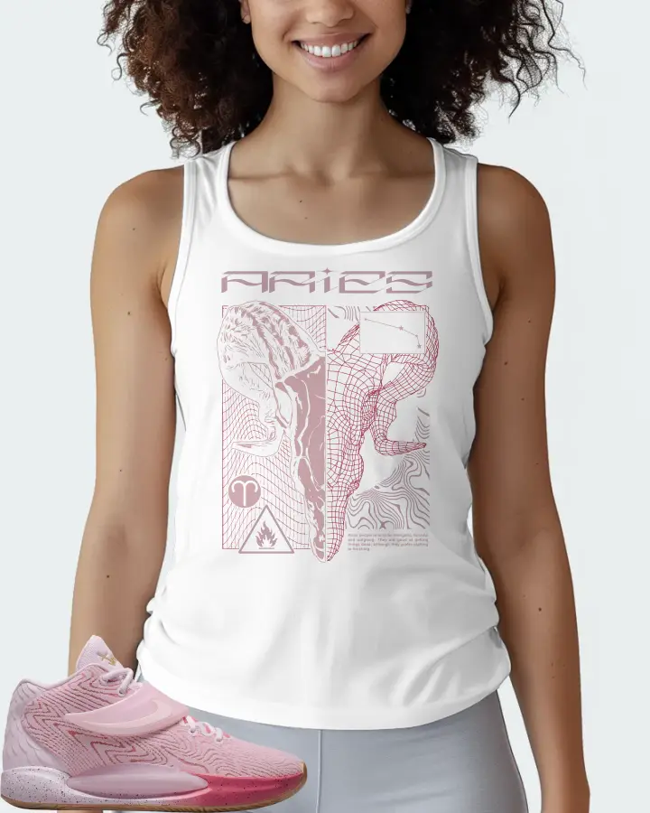 Nike KD 14 Sneaker Matching White Tank Top (ARIES) - View 3