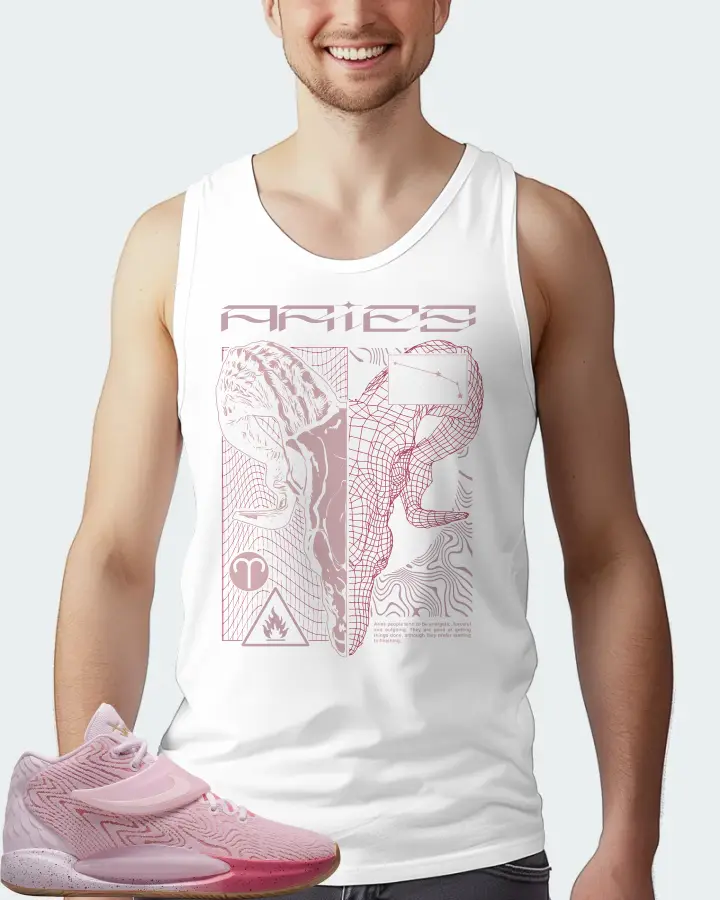 Nike KD 14 Sneaker Matching White Tank Top (ARIES) - View 4