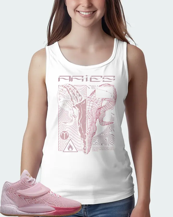 Nike KD 14 Sneaker Matching White Tank Top (ARIES) - View 5