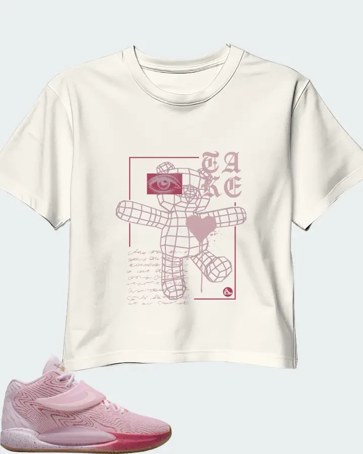 Nike KD 14 Sneaker Matching Ecru White Crop Top (TAKE) - View 1