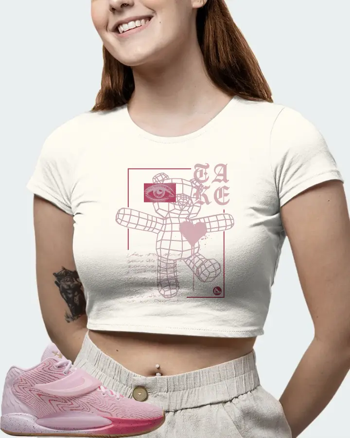 Nike KD 14 Sneaker Matching Ecru White Crop Top (TAKE) - View 6
