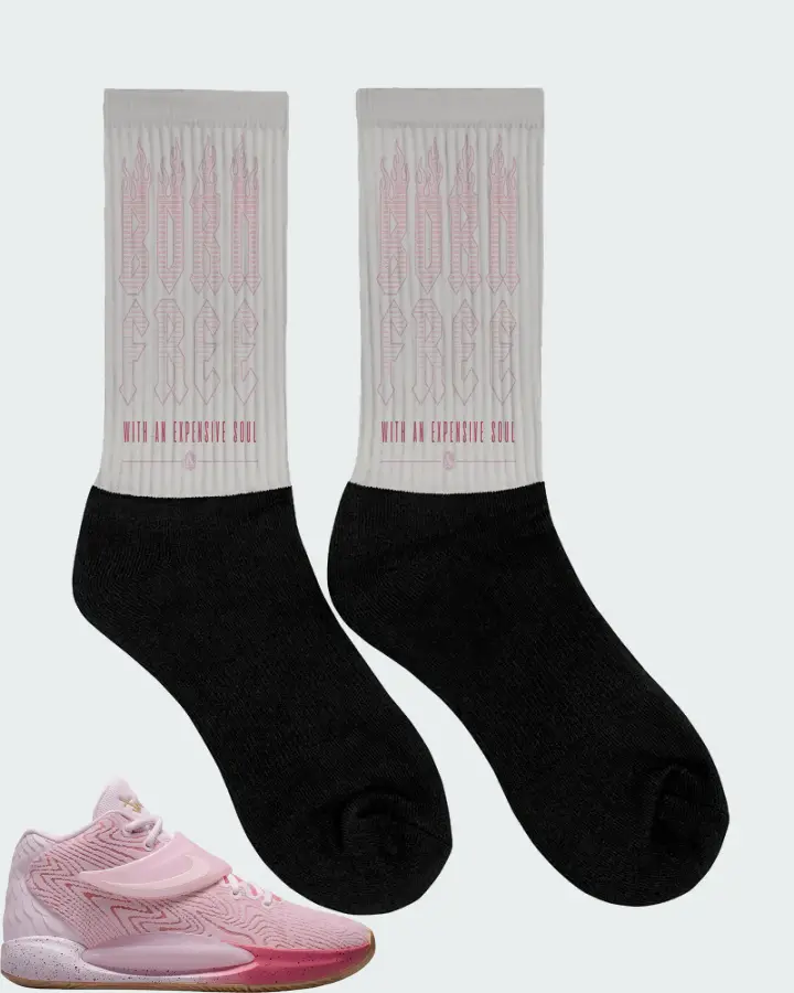 Nike KD 14 Sneaker Matching Grey Socks (Born Free) - View 2