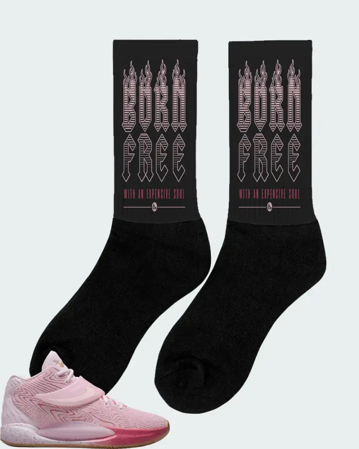 Nike KD 14 Sneaker Matching Black Socks (Born Free) - View 3