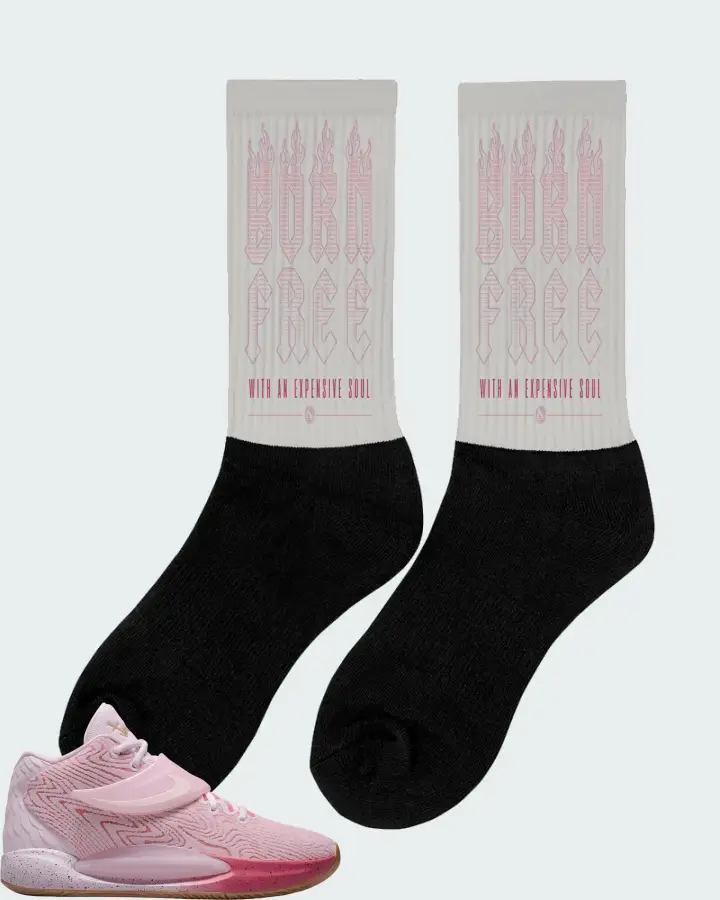 Nike KD 14 Sneaker Matching Grey Socks (Born Free) - View 3