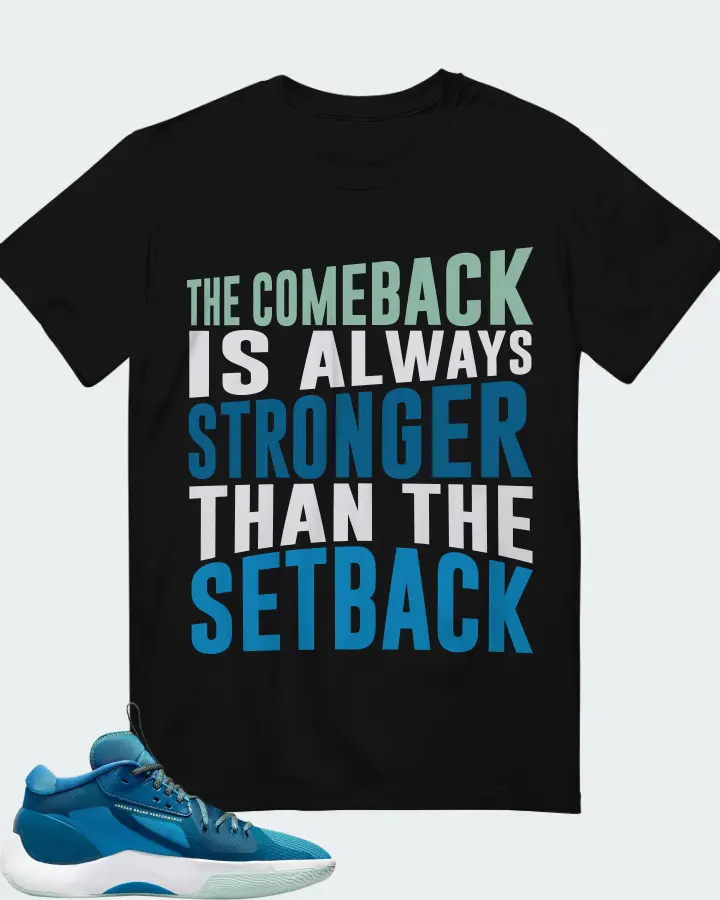 Air Jordan Zoom Separate Laser Blue Sneaker Matching Black T-Shirt - The Comeback