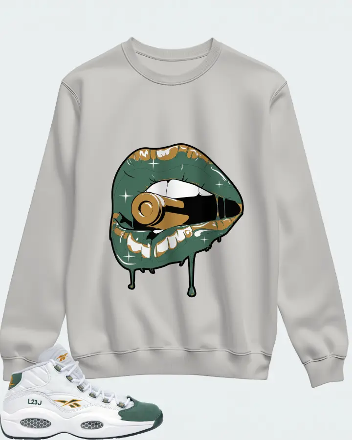 Reebok Question Mid Sneaker Matching Grey Sweatshirt - Kiss of Death
