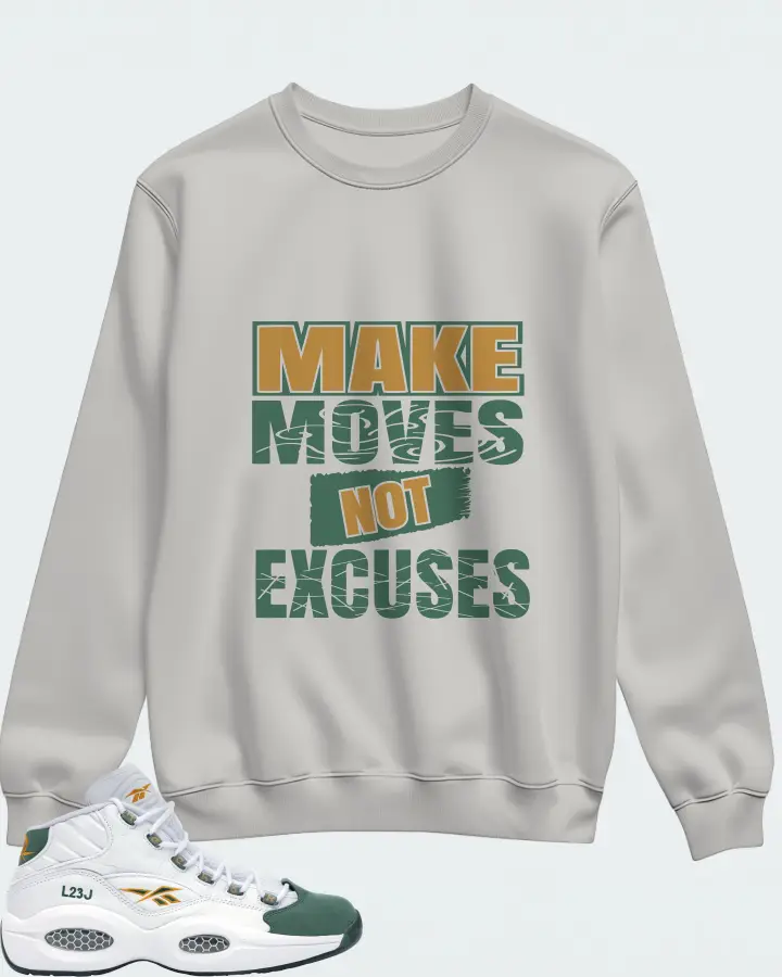 Reebok Question Mid Sneaker Matching Grey Sweatshirt - Make Moves Not Excuses