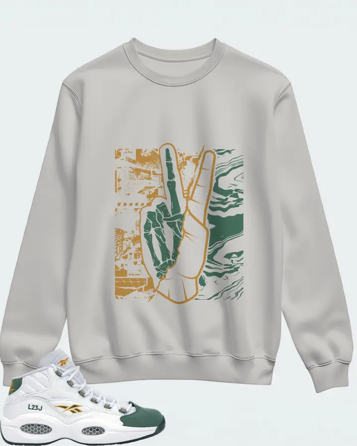 Reebok Question Mid Sneaker Matching Grey Sweatshirt - Peace of mind