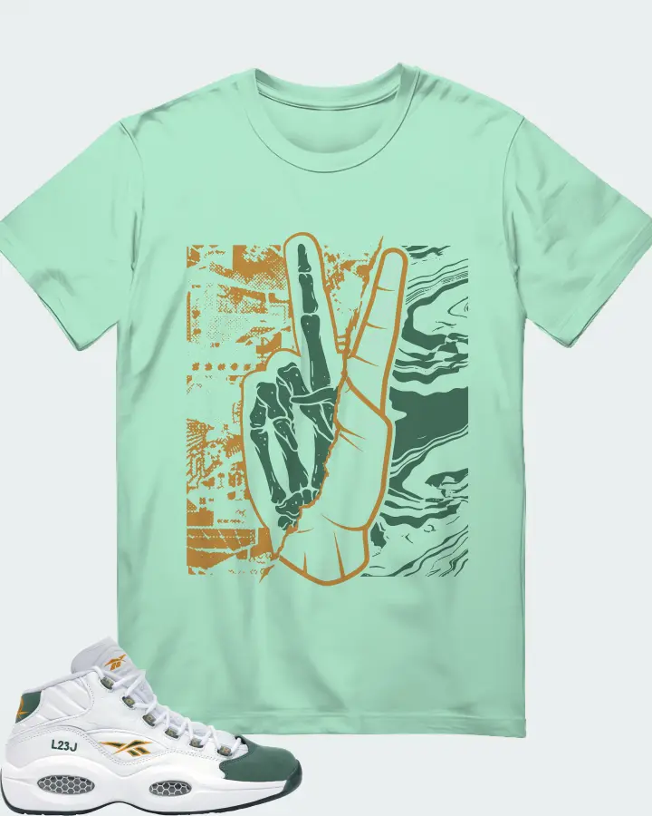 Reebok Question Mid Sneaker Matching Mint T-Shirt - Peace of mind