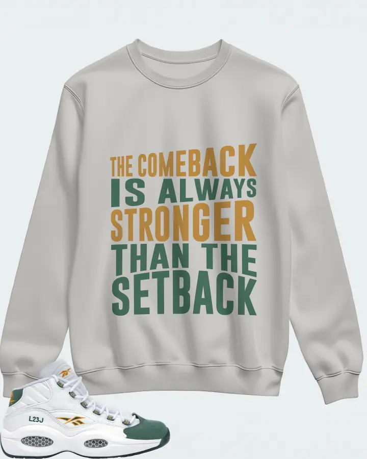 Reebok Question Mid Sneaker Matching Grey Sweatshirt - The Comeback