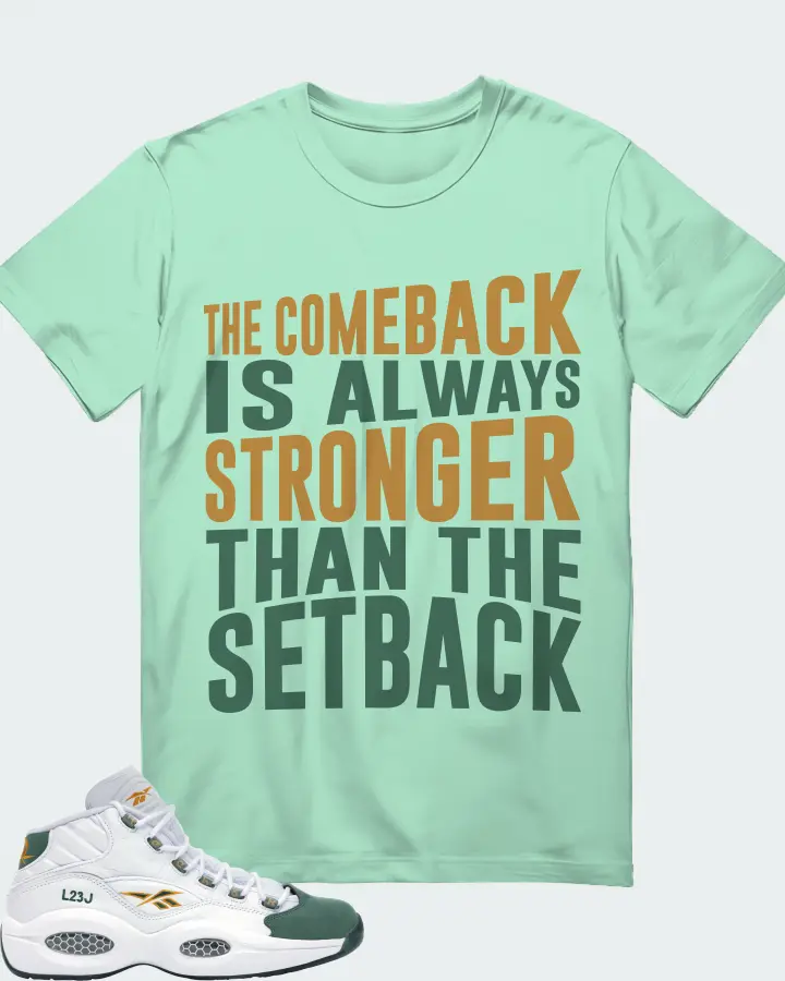 Reebok Question Mid Sneaker Matching Mint T-Shirt - The Comeback