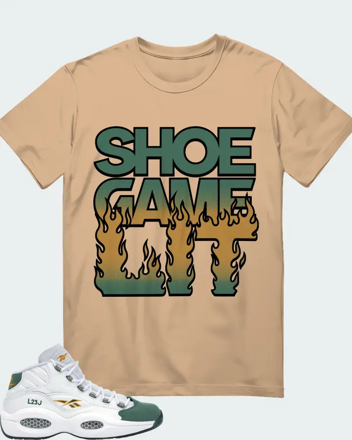 Reebok Question Mid Sneaker Matching Cream T-Shirt - Shoe Game Lit Refreshed