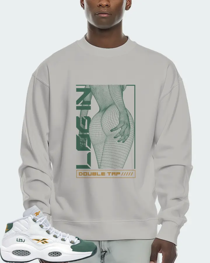 Reebok Question Mid Sneaker Matching Grey Sweatshirt (LOGIN) - View 2