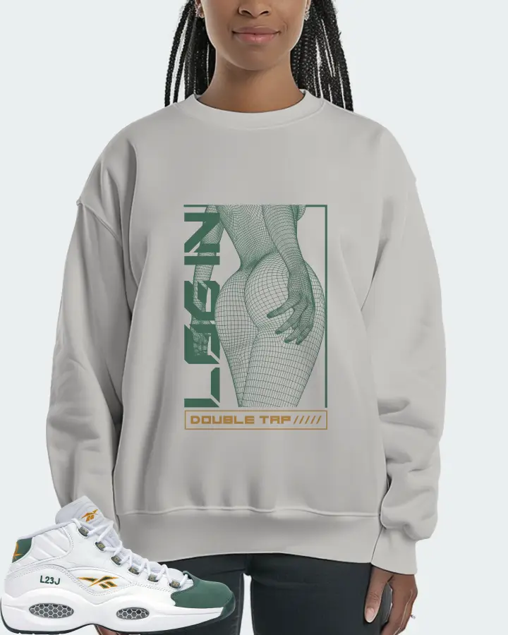 Reebok Question Mid Sneaker Matching Grey Sweatshirt (LOGIN) - View 3